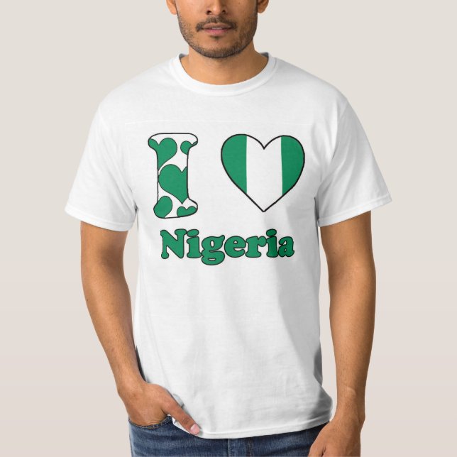 T-shirt J'aime le Nigeria (Devant)