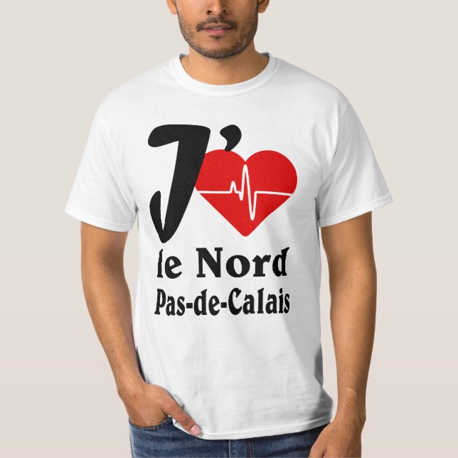 T-shirt J'aime le Nord pas de Calais (Devant)