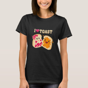 T-shirt J'Aime Le Pain De Toast Manger De La Nourriture Pa