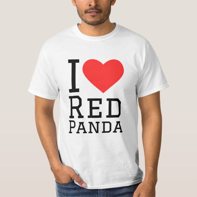 T-shirt J'aime le panda rouge (Devant)