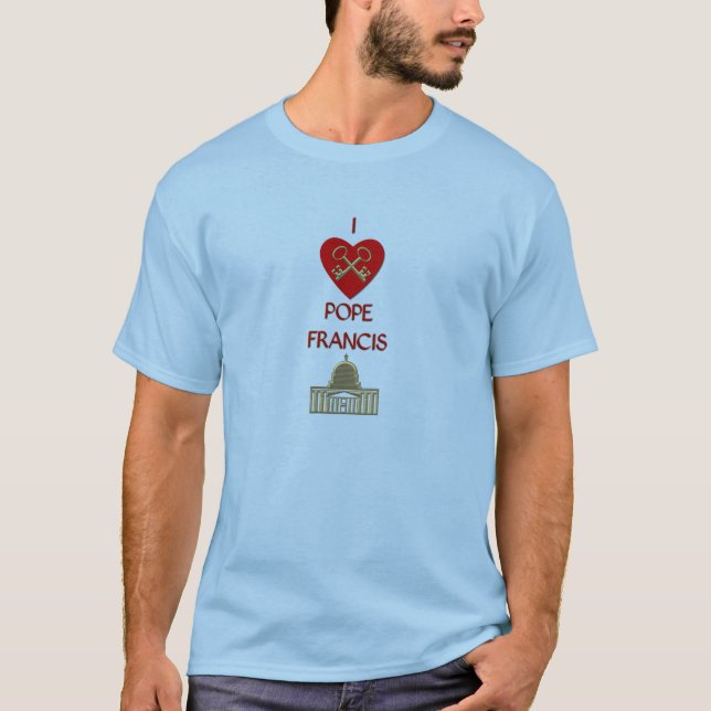 T-shirt J'aime le pape François (Devant)