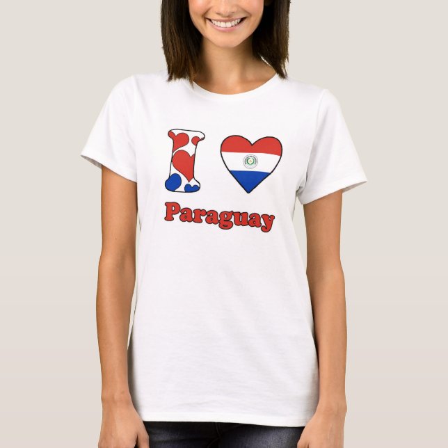 T-shirt J'aime le Paraguay (Devant)