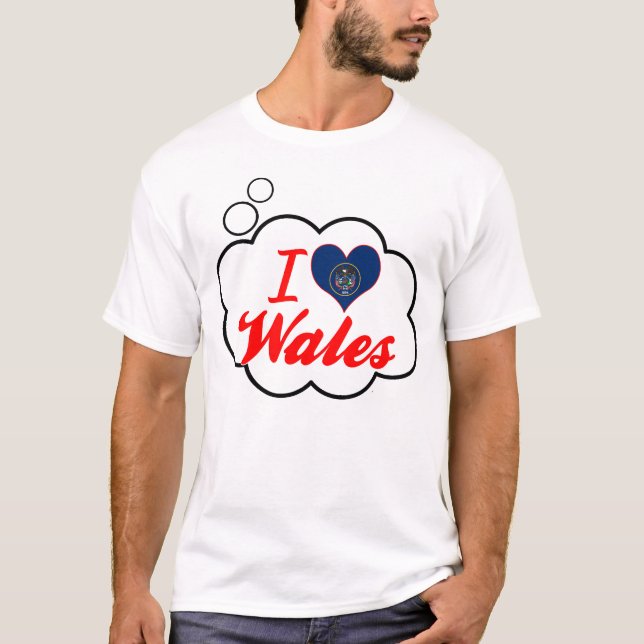 T-shirt J'aime le Pays de Galles, Utah (Devant)