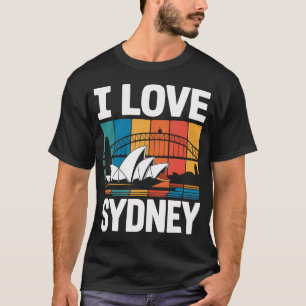T-shirt J'aime le paysage urbain de l'Opéra de Sydney