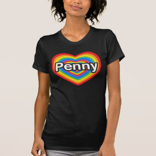 T-shirt J'aime le penny. Je t'aime penny. Coeur