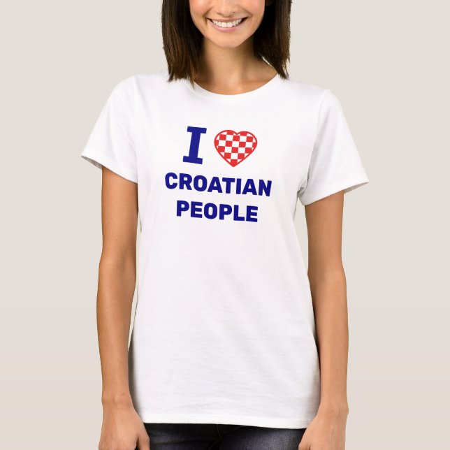 T-shirt J'aime le peuple croate (Devant)