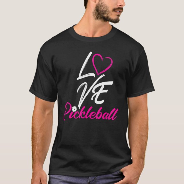 T-shirt J'Aime Le Pickleball Avec Les Sports De Paddle Pou (Devant)