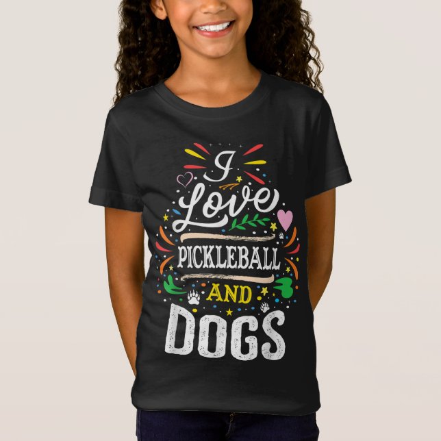 T-Shirt J'Aime Le Pickleball Et Les Chiens -Amoureux des c (Devant)