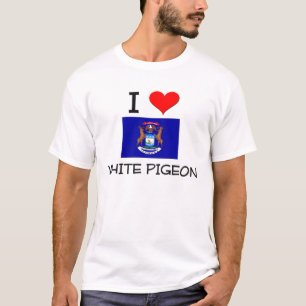 T-shirt J'aime le pigeon blanc Michigan