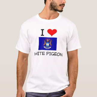 T-shirt J'aime le pigeon blanc Michigan