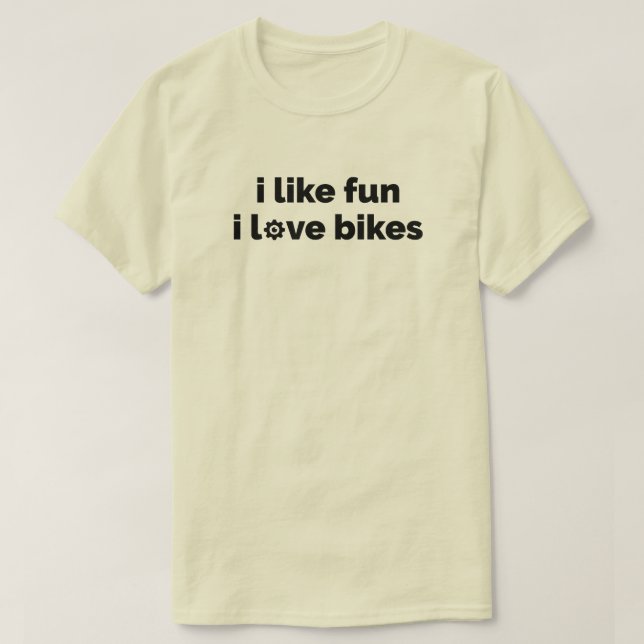 T-shirt J'aime le plaisir J'adore les vélos (Design devant)