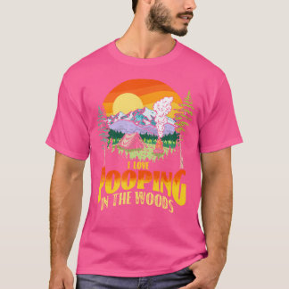 T-shirt J'Aime Le Pooping Dans Les Bois Drôle Camping Vint