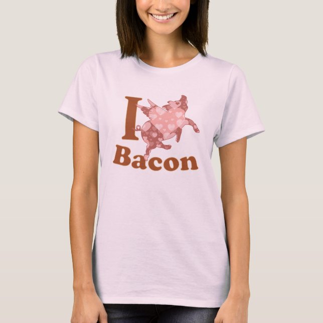 T-shirt J'AIME le porc de vol de LARD (Devant)