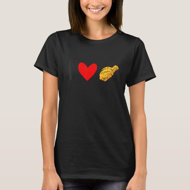 T-shirt J'aime le poulet frit, restauration rapide de poul (Devant)