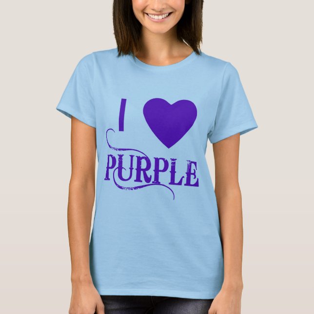 T-shirt J'aime le pourpre avec Purple Heart (Devant)