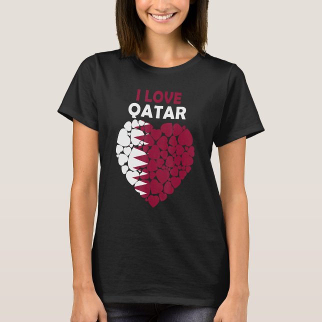 T-shirt J'Aime Le Qatar Fier D'Être Le Drapeau Du Qatar Qa (Devant)