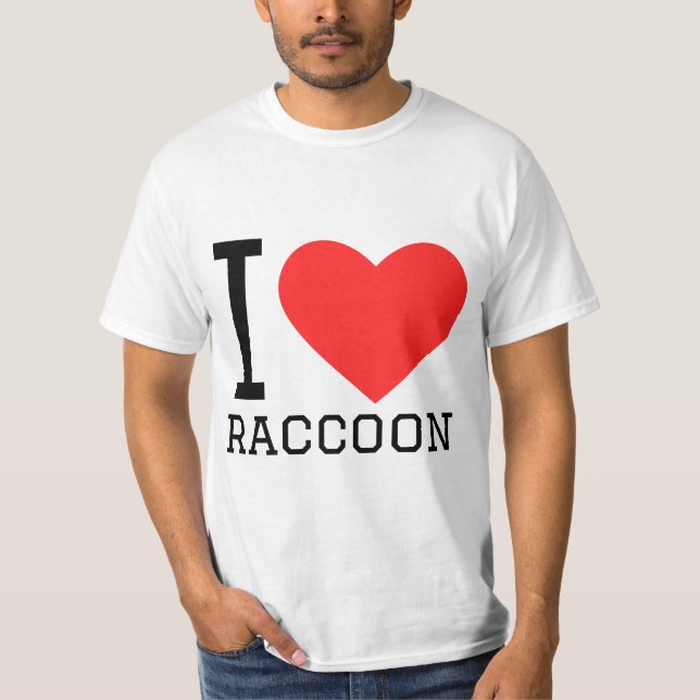T-shirt J'aime le raccoon (Devant)