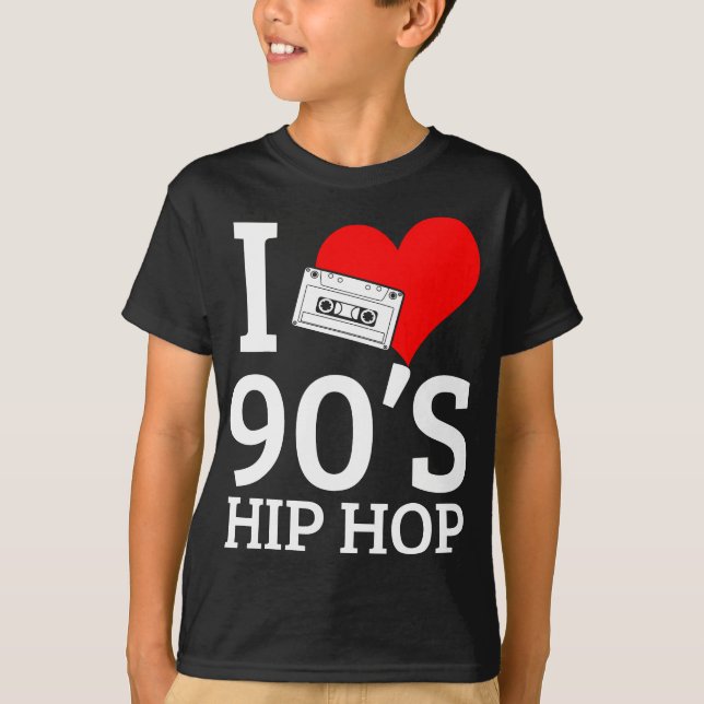 T-shirt J'aime le rap Hip hop des années 90 (Devant)