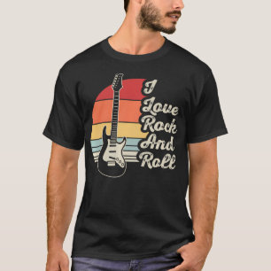 T-shirt J'aime le Rock And Roll Rétro Guitare Vintage