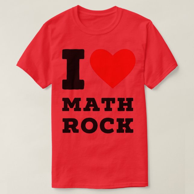 T-shirt j'aime le rock mathématique (Design devant)