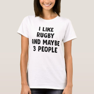 T-shirt J'Aime Le Rugby Et Peut-Être 3 Personnes
