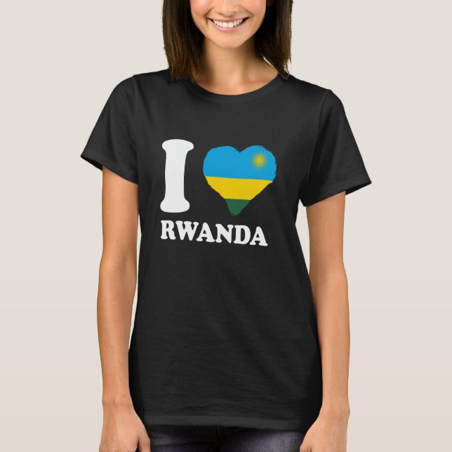T-shirt J'aime le Rwanda Fierté rwandaise Drapeau rwandais (Devant)