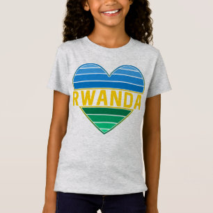 T-Shirt J'aime le Rwanda, le coeur rwandais rwandais