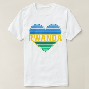 T-shirt J'aime le Rwanda, le coeur rwandais rwandais