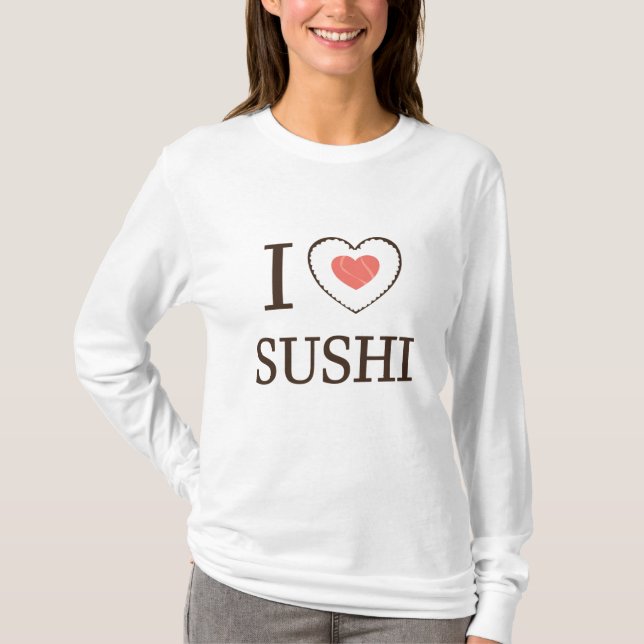 T-shirt J'Aime Le Sushi Pour Les Amateurs De Saumon De Riz (Devant)