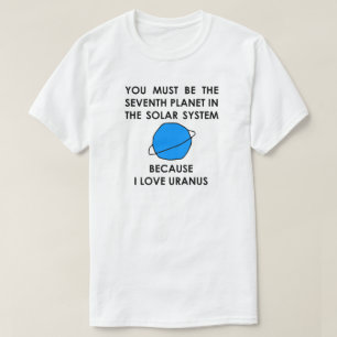 T-shirt J'aime le système solaire Uranus de la septième