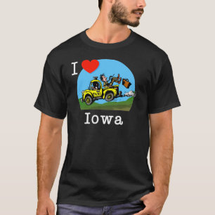 T-shirt J'aime le taxi de pays de l'Iowa