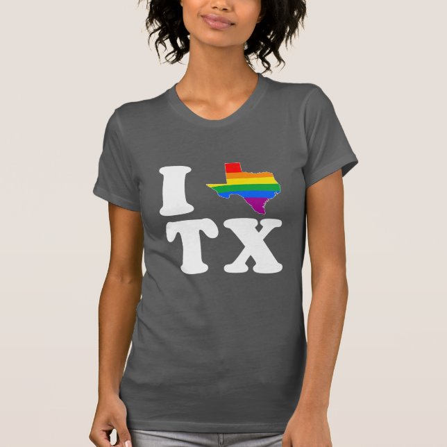 T-shirt J'AIME LE TEXAS GAI -- BLANC - .png (Devant)