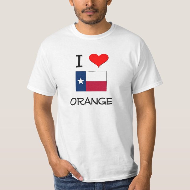 T-shirt J'aime le Texas orange (Devant)