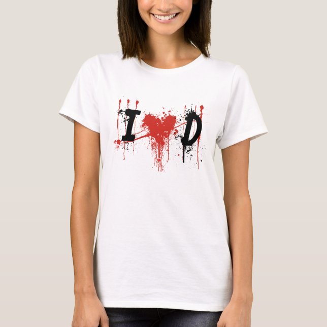 T-shirt j'aime le texte noir de Dexter (Devant)