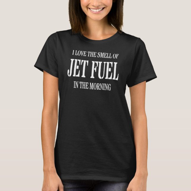 T-shirt J'aime le thème de l'aviation et l'odeur du kérosè (Devant)