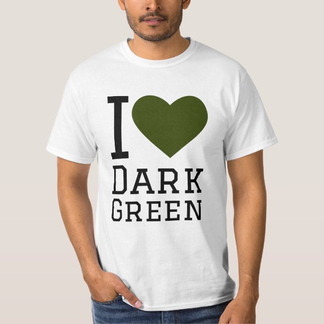 T-shirt J'aime le vert foncé (Devant)