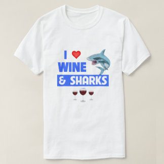 T-shirt J'aime le vin et les requins