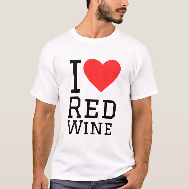T-shirt J'aime le vin rouge (Devant)