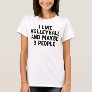 T-shirt J'Aime Le Volley Et Peut-Être Trois Personnes