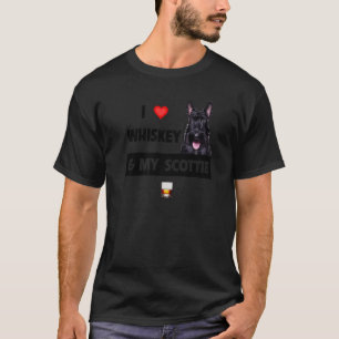 T-shirt J'Aime Le Whiskey Et Mon Scottie Maman Papa Chien