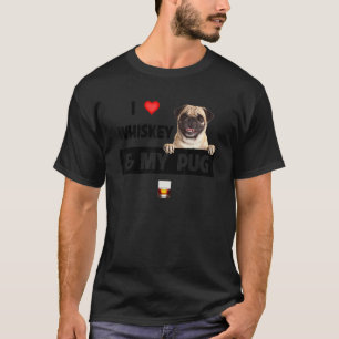 T-shirt J'aime le Whisky Et Ma Maman Pug Papa Chien Boire