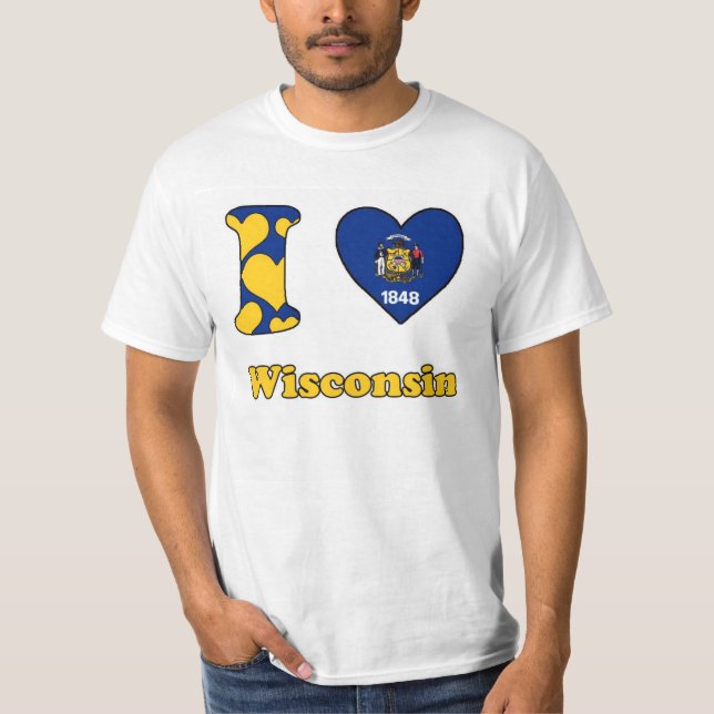 T-shirt J'aime le Wisconsin (Devant)