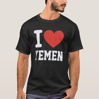 T-shirt J'aime le Yémen Cœur Souvenir Amoureux Fierté Voya