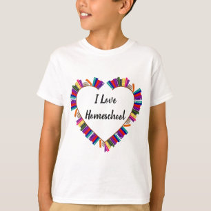 T-shirt J'aime l'école à domicile, les enfants d'école