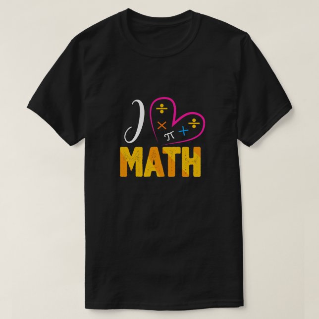 T-shirt J'aime l'école des maths (Design devant)