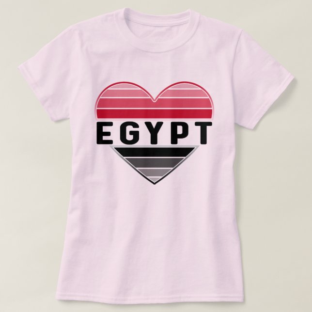 T-shirt J'aime l'Egypte, le coeur égyptien (Design devant)