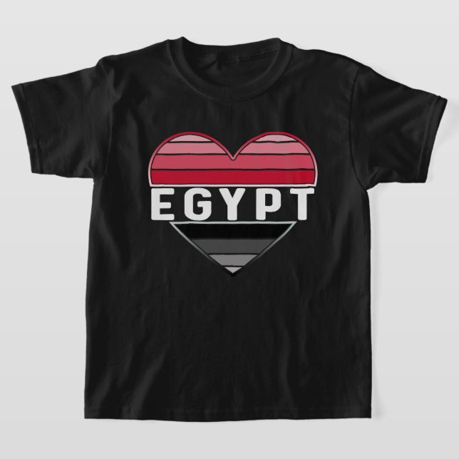 T-shirt J'aime l'Egypte, le coeur égyptien (Poser)