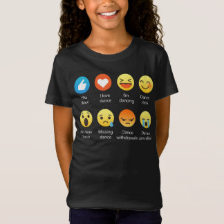 T-Shirt J'aime l'émoticône sociale de DANSE (emoji) -