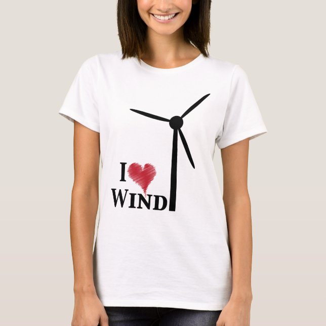 T-shirt j'aime l'énergie éolienne (Devant)