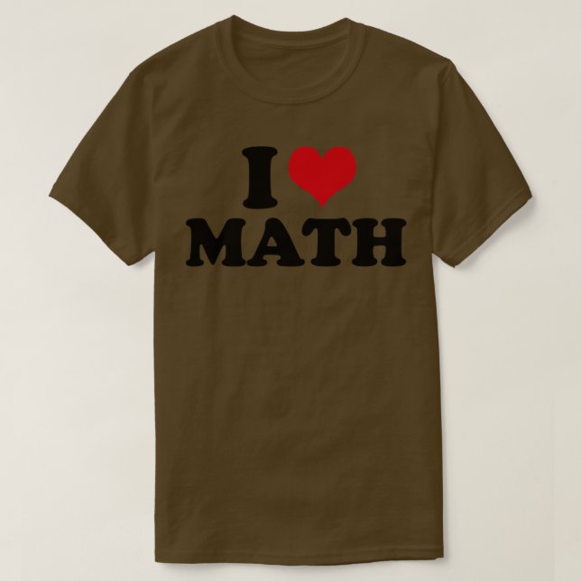T-shirt J'aime l'enseignant de mathématiques (Design devant)